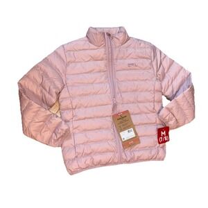 NWT Girls EDDIE BAUER Pink Packable Down Jacket Coat 7/8 $120